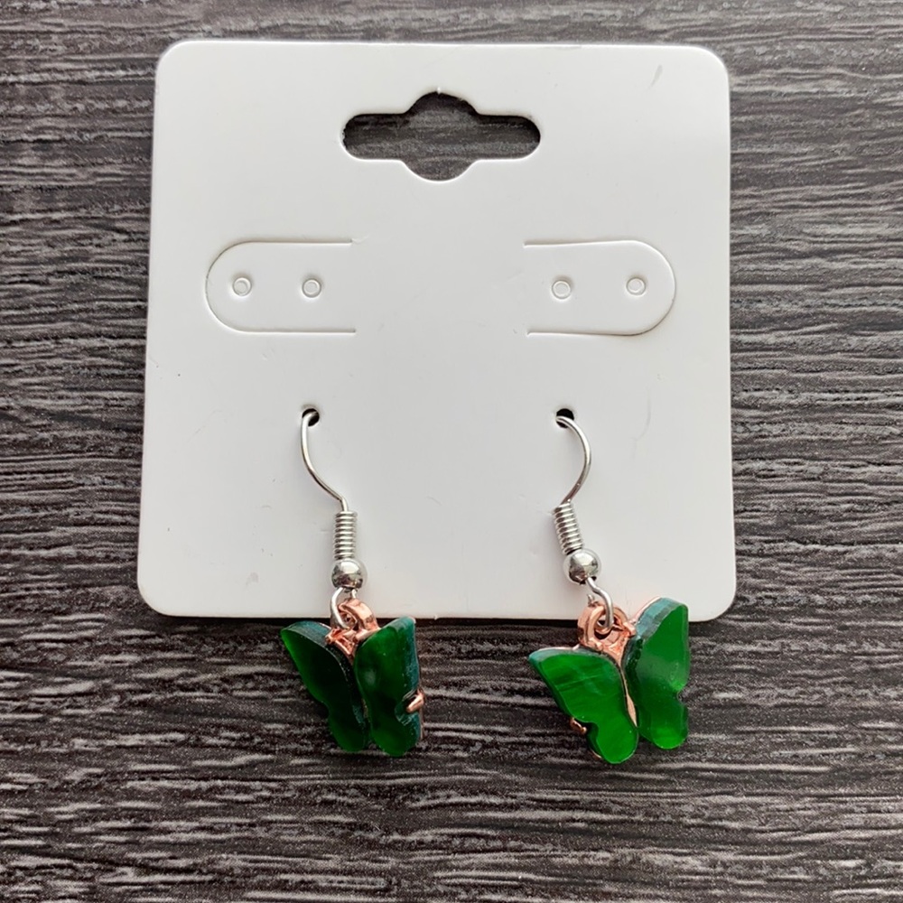 Emerald Butterfly Earrings